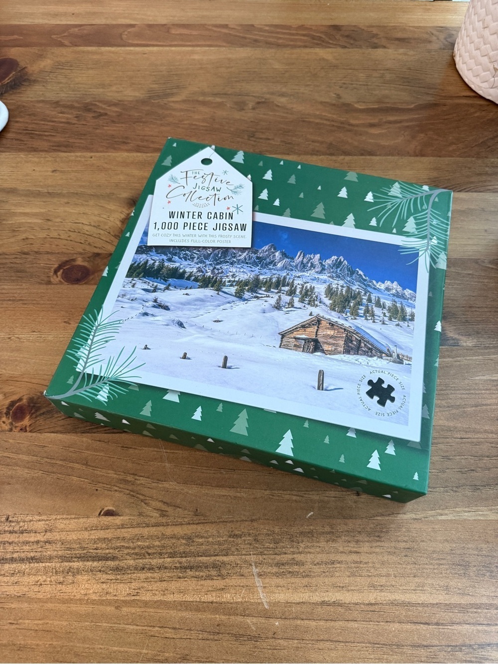 Winter Cabin 1,000 Piece Jigsaw Puzzle - Green Box